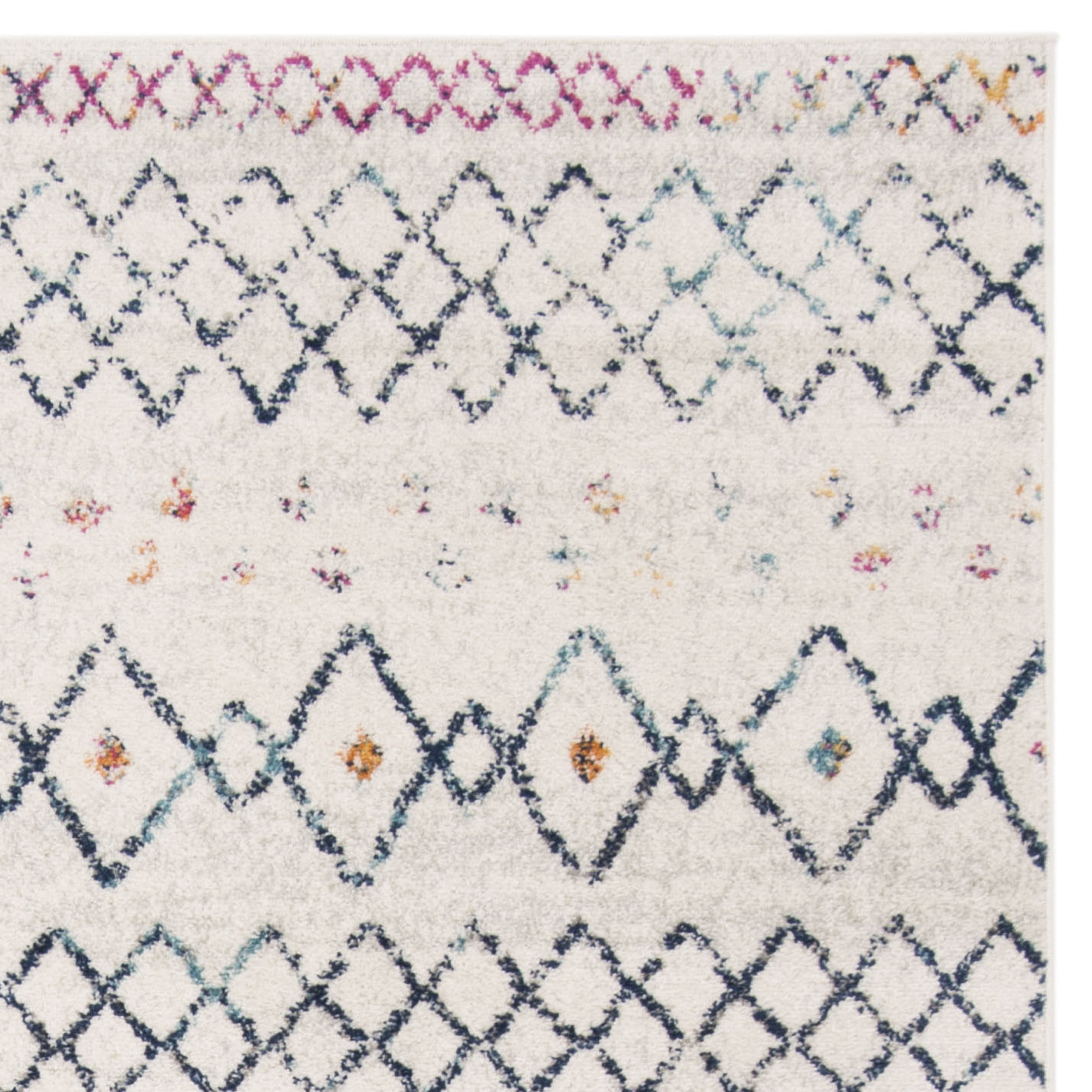 SAFAVIEH Madison Hannah Geometric Area Rug, Ivory/Navy, 4' x 6'