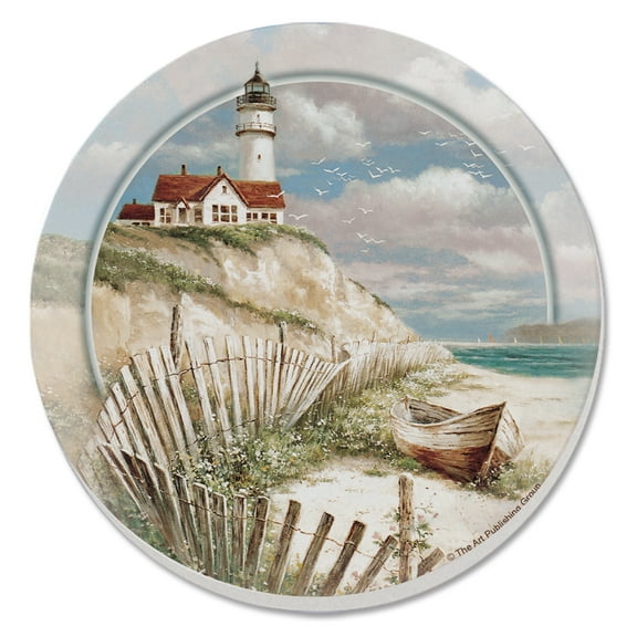 Thirstystone "Beach Lighthouse" Round 4-Pack Absorbent Stone Coasters
