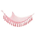 thumbnail image 1 of Toys Storage Hammock, Stuffed Animal Storage Net Cotton Rope Easy To Install Durable Tassel  For Home Dark Pink, 1 of 8