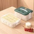 thumbnail image 3 of vnanda Odor-free Food Container Dumpling Storage Box Multi-layered Capacity Portable Handle Airtight Lid Non-sticky Refrigerator Food Wonton Container Holder, 3 of 8