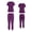 Grape, variant on Women’s Medical Nursing Jogger Scrub Set Flexxione Mock Wrap Top and Jogger Pants