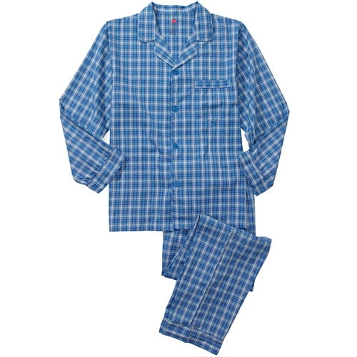 Hanes - Men's 2-Piece Long Sleeve Pajamas - Walmart.com