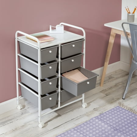 UPC: 0847539095875 | Honey-Can-Do 6-Drawer Rolling Storage Cart with Lockable Wheels White/Grey