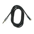 thumbnail image 2 of Monoprice Audio Cable - 25 Feet - Black | 3.5mm Male Plug to 3.5mm Female Jack for Mobile, Gold Plated, 2 of 4
