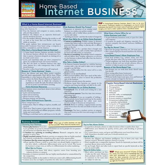 BarCharts 9781423218685 Home Based Internet Business Quickstudy Easel