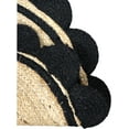 thumbnail image 5 of 10 Ft Round Black & Natural Jute Premium Scalloped Jute Rug – Handcrafted Natural Braided Carpet for Living Room, Bedroom, Entryway – Boho Home Decor, 5 of 5