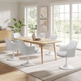 thumbnail image 2 of Modway Lippa Vegan Leather Upholstered Swivel Dining Armchair in White White, 2 of 10