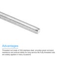 thumbnail image 4 of Lot de 30 Tige Entièrement Filetée M3 x 100mm 0.5mm Pas de Filetage Acier Inoxydable 304 Tiges Filetées à Droite, 4 of 6