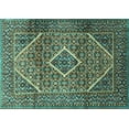 thumbnail image 1 of Ahgly Company Indoor Rectangle Persian Turquoise Blue Traditional Area Rugs, 5' x 8', 1 of 4