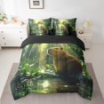 thumbnail image 2 of Feelyou 3D Capybara Bedding Comforter Set 7-Piece, Wildlife Animal King Bedding Sets, Jungle Lake Botanical Bed Sheets, Microfiber Room Decor, 2 of 7