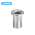thumbnail image 3 of Unique Bargains Écrous à Rivets 1/4-20, Lot de 30 Écrous d'Insertion Filetés à Tête Plate Moletée en Acier Inoxydable 304 pour Métal, Plastique, 3 of 5