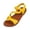 Yellow, variant on Women's T-Strap Slingback Sandals, Women Strappy Flat Sandals Fashion Open Toe Leather Slippers Casual Comfortable Outdoor Non Slip Beach Summer Slide Shoes, Black 5.5