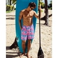 thumbnail image 3 of SURF CUZ Mens Swim Trunks with Compression Liner Quick Dry Swim Shorts 7" Swimming Trunks Stretch Bathing Suit Boardshorts Zipper Pockets Pink Blue Turtles Medium, 3 of 9
