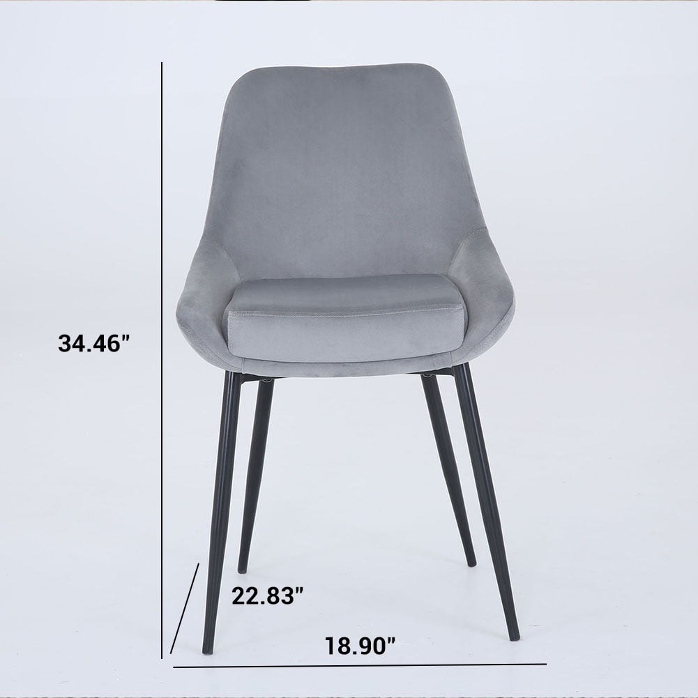 Kepooman Dining Chairs, Mid Century Modern Kitchen Velvet Upholstered Accent Leisure Chairs, Set of 2, Grey Kepooman Dining Chairs, Mid Century Modern Kitchen Velvet Upholstered Accent Leisure Chairs, Set of 2, Grey