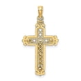 thumbnail image 4 of Diamond2Deal 14K Yellow Gold Fancy Crucifix Charm Pendant for Women (L- 1.3 in, W- 0.71 in), 4 of 4
