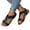 Black, variant on Womens Open Toe Flat Sandals Ankle Strap Fashion Summer Shoe Soft Cushioned Footbed Slip On Slippers