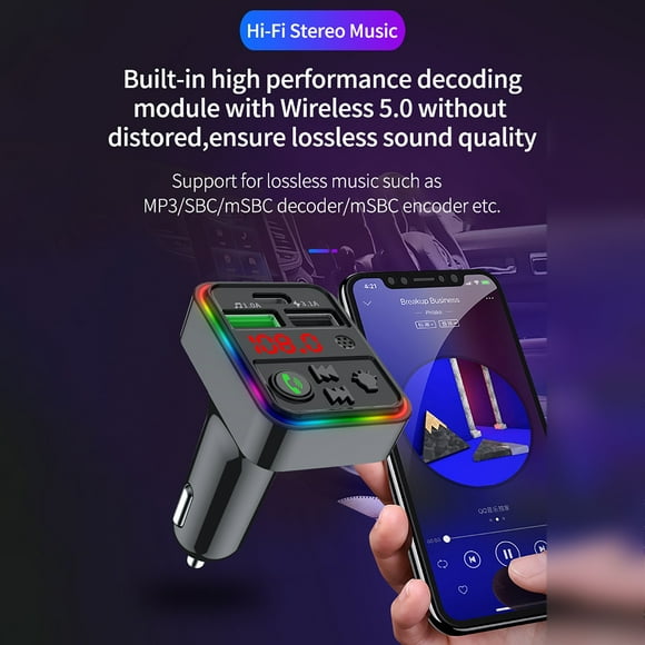 Clearance Items! Car Bluetooth 5.0 Wireless Handsfree Car FM Transmitter Receiver Radio MP3 Adapter Player 2 USB+PD Charger Kit Sales Today Clearance!