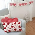 thumbnail image 3 of Valentine''s Day Pillow Covers 12x20 Inch Set of 2 Red Hearts Decor White Throw Pillow Covers Valentine''s Day Cushion Case Decoration for Sofa Couch, 3 of 6
