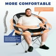 thumbnail image 4 of KingCamp Oversized Folding Camping Chair, Saucer Round Heavy-Duty Padded Chair, Outdoor Chair with Pocket, Lawn Chair Support 330lbs, Ultra-Comfortable Design for Adults, 4 of 10