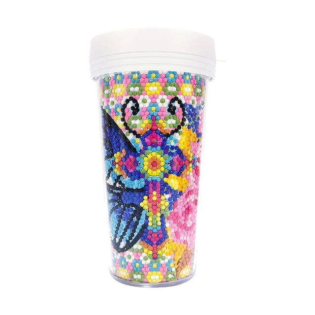 Botella de agua de diamante de cristal a prueba de fugas de taza de agua de mosaico de gemas DIY para llevar a diario FLhrweasw Nuevo
