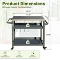 thumbnail image 7 of 3-Shelf Outdoor Grill Table, Grill Cart Outdoor with Wheels, Pizza Oven and Food Prep Table, Blackstone Table with Stainless Steel Tabletop, Grill Stand for Blackstone Griddle for Outside Bbq, 7 of 7