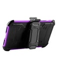 thumbnail image 3 of iPhone X Case, Mignova Rugged Plastic Heavy Duty Armor Holster Defender Full Body Protective Hybrid Case Cover with Belt Swivel Clip and Kickstand for Apple iPhone X (Purple), 3 of 7