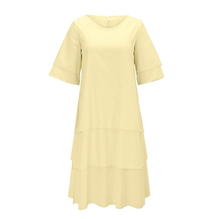 XVJRHAK Petite Maxi Dresses for Women Petite Length Women's Solid Round Neck Buttonless Cotton And Linen Irregular Flowing Hem Long Casual Dress Mid-Length(Yellow,L) - Walmart.com XVJRHAK Petite Maxi Dresses for Women Petite Length Women's Solid Round Neck Buttonless Cotton And Linen Irregular Flowing Hem Long Casual Dress Mid-Length(Yellow,L) - Walmart.com