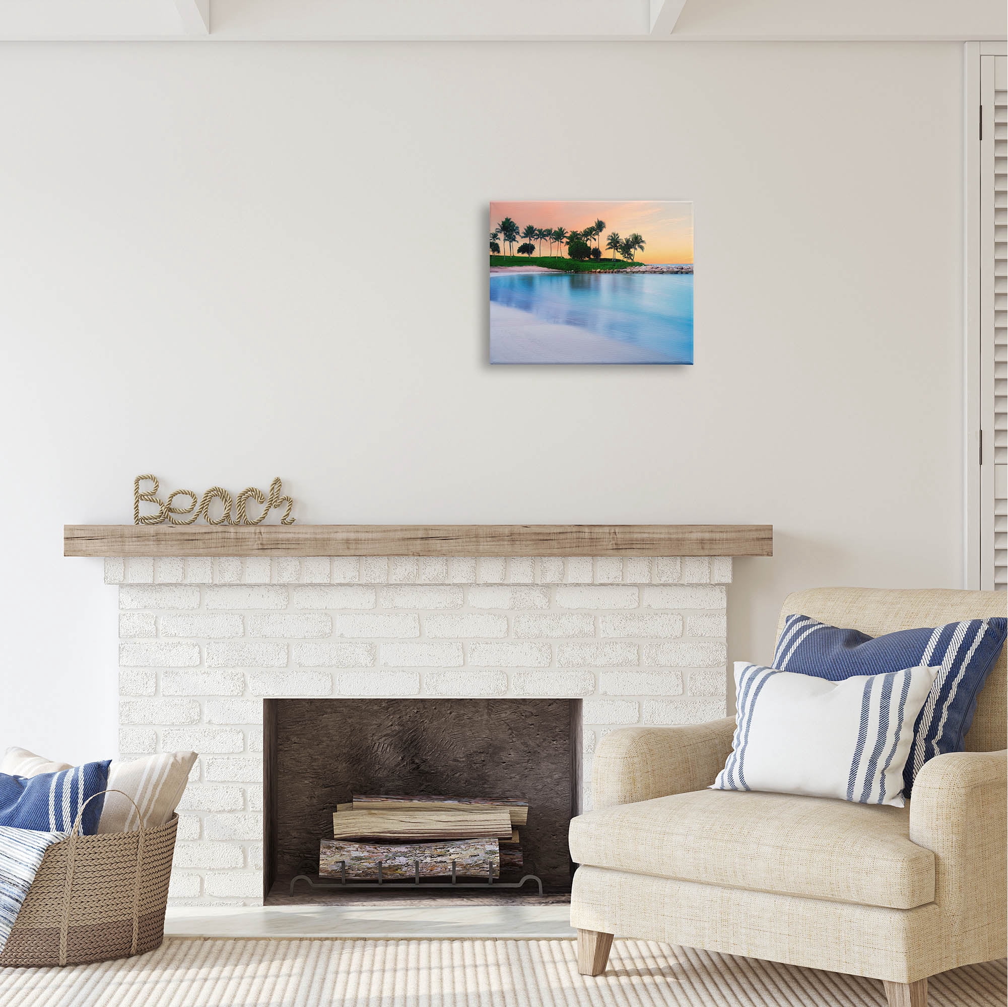 Stupell Industries Tropical Beach Cove Landscape Coastal Photography Gallery Wrapped Canvas Print Wall Art
