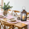 thumbnail image 6 of Pink Checkered Round 15 Inch Placemats Set of 8, Pink White Buffalo Plaid HeatResistant Non Slip Place Mats for Dining Table, Wipeable Braided Kitchen Table Mats for Housewarming, 6 of 9