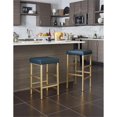 thumbnail image 3 of OSP Home Furnishings 30" Gold Backless Stool in Blue Vinyl, 3 of 5