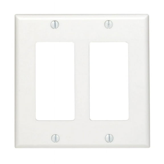 Leviton Decora White 2 gang Thermoset Plastic Rocker Wall Plate 1 pk