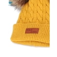 thumbnail image 5 of Deago Infant Toddler Winter Hat Scarf Set for Baby Girl Knitted Warm Fleece Lined Skiing Cap Lovely Pompom Kids Beanie 6-36 Months (Yellow), 5 of 8