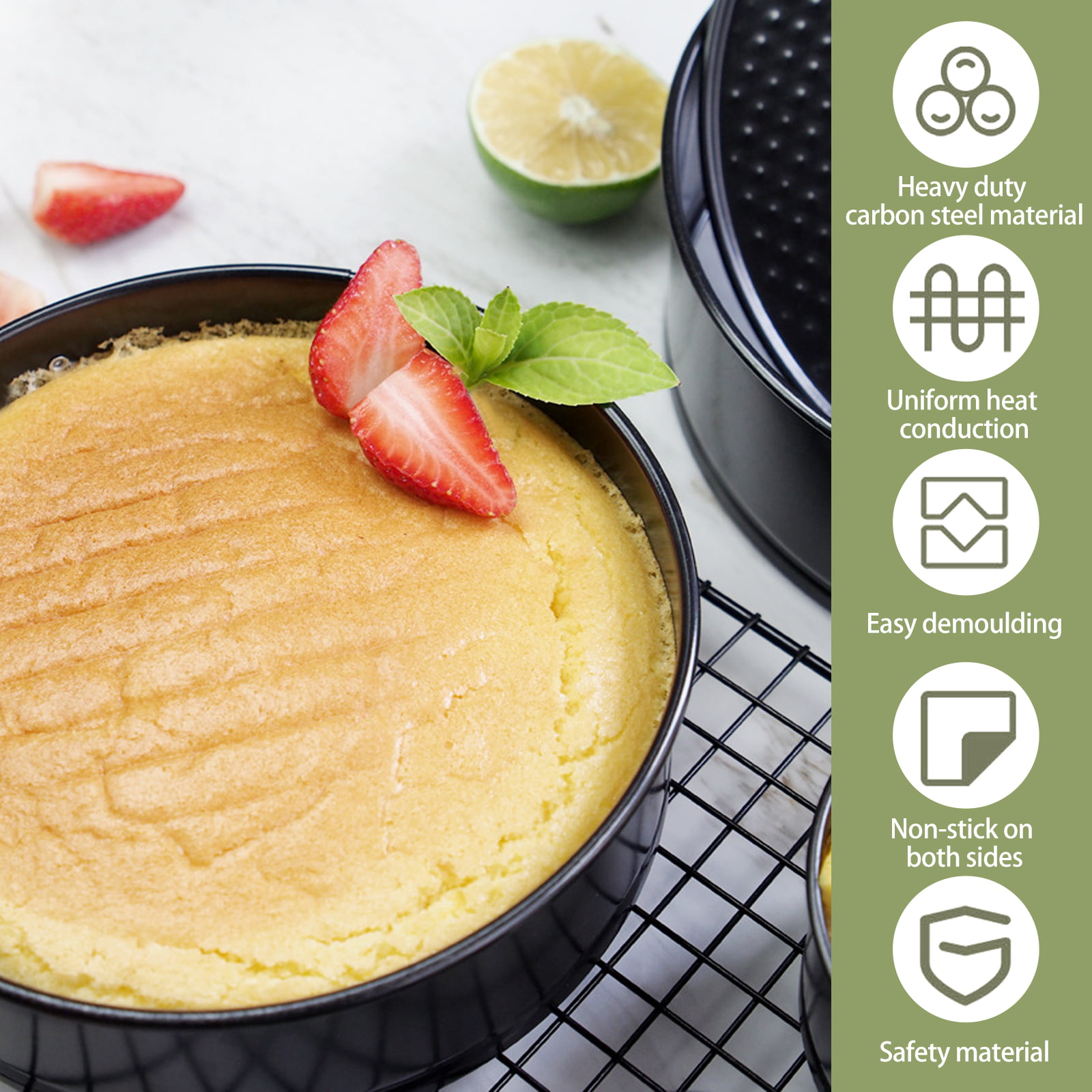 3PCS Set Heart Squre Round Shape Spring Form Cake Pan Set, Stainless Steel  Non Stick Coating Cheesecake Pan Tool Bakeware 9/10/11 inch for Home  Kitchen Baking Gift 
