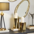 thumbnail image 2 of DecMode 2 Candle Gold Stainless Steel Candle Holder, Set of 2, 2 of 8