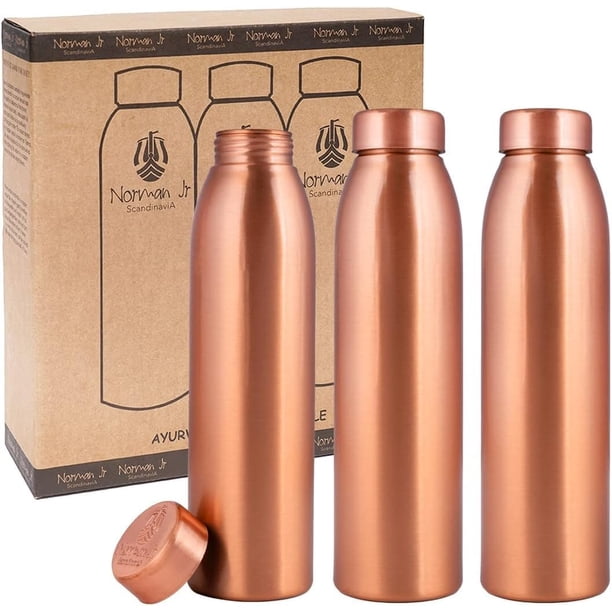 Set de 3 Botellas de Agua de Cobre NORMAN JR 1L Sin Diseño