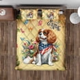 thumbnail image 4 of Cavalier King Charles Spaniel Celebrates Spring and Happy Easter Quilt Bedding Set Dog Lover Gifts 1 Blanket Bed Cover 2 Pillowcases - 02001, 4 of 5