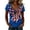 Blue, variant on 4th of July Shirt Women Patriotic Short Sleeve V Neck Casual Print Summer Independence Day Tops Beige L