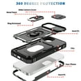 thumbnail image 3 of Military Grade Drop Impact for iPhone 15 Plus Camera Lens Slide Protection Case 360 Metal Rotating Ring Kickstand Holder Armor Shockproof Case For iPhone 15 Plus, Black, 3 of 11