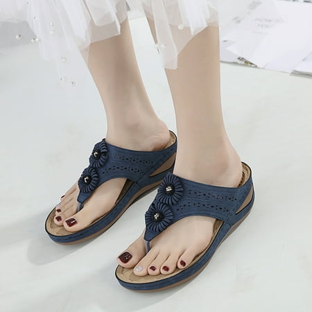 

LEEy-World Womens Shoes Women s Travel Flat Sandal cork slippers flat-bottomed couples beach shoes outdoor straps