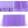 thumbnail image 3 of Falda de mesa de tul para mesas rectangulares o redondas Falda de mesa de tutú Mantel con volantes blancos para bodas Despedida de soltera Bautismo Fiesta de cumpleaños Bautizo, 3 of 5