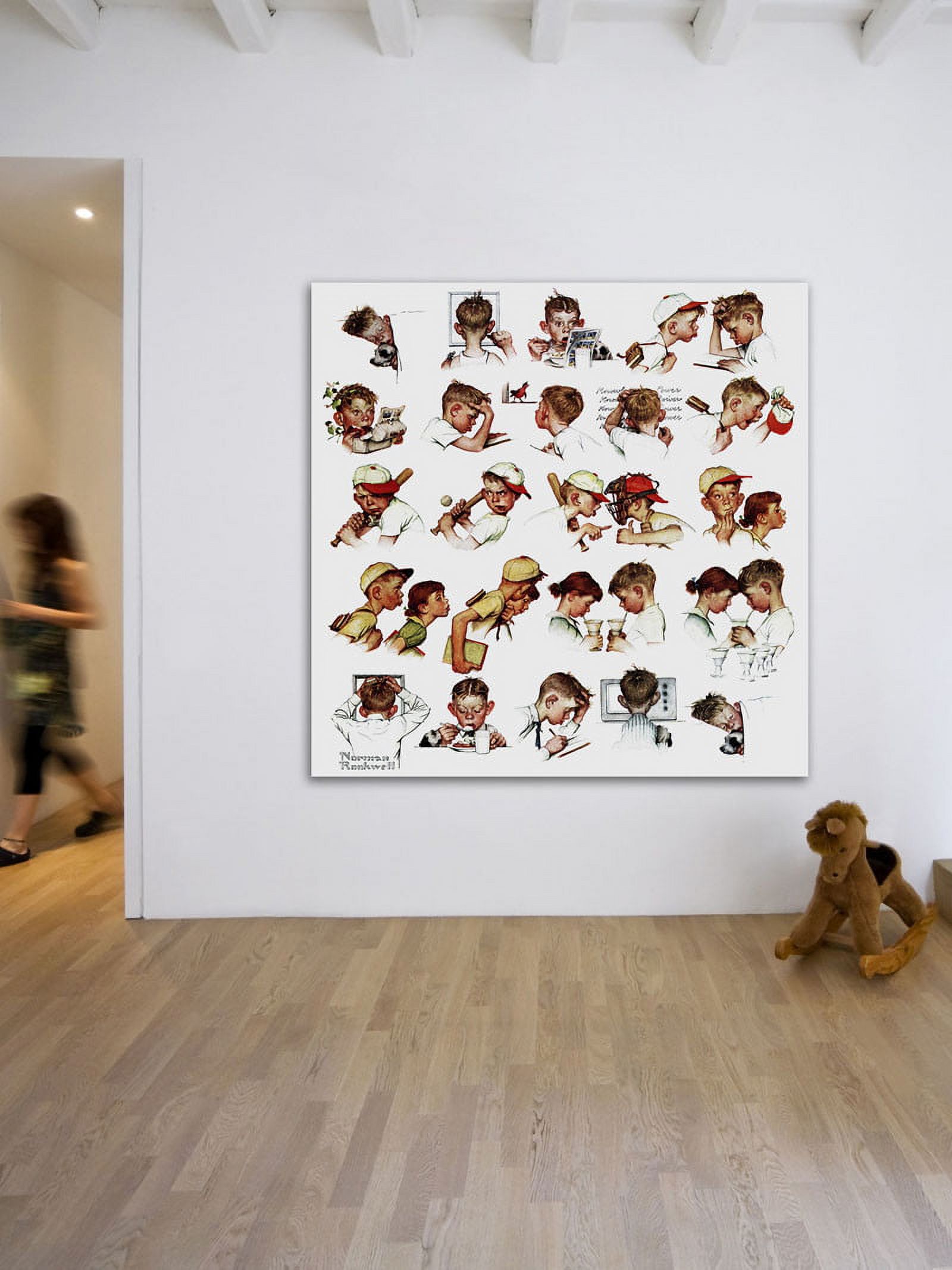 Marmont Hill 'Day In The Life Of A Boy' by Norman Rockwell Painting Print on Wrapped Canvas