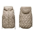 thumbnail image 5 of QUYUON Women Quilted Puffer Vest - Women's Winter Sleeveless Stand Collar Down Vests Padded Gilet Lightweight Full Zip up Jackets Pockets Thicken Warm Padded Coat Outerwear Khaki M, 5 of 6