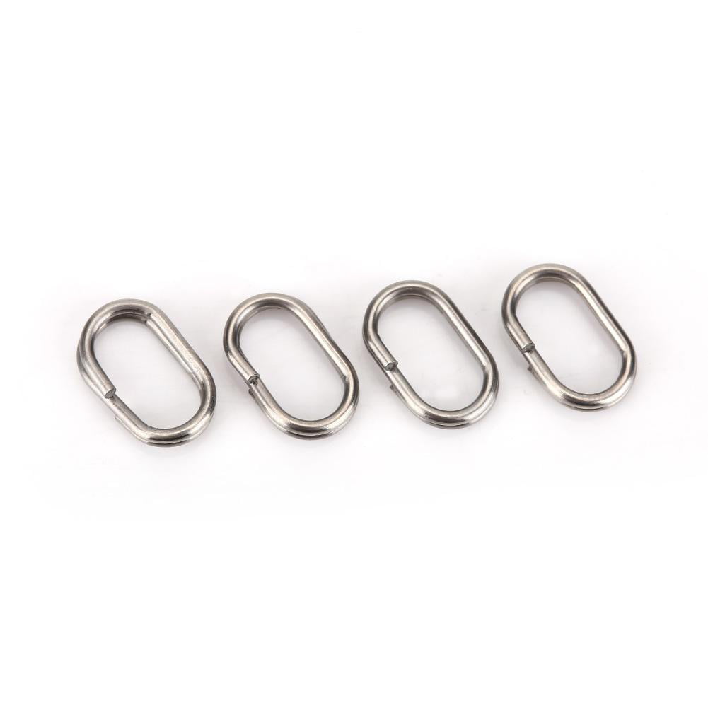Hot Durable Stainless Steel Fish Connector Fishing Split Rings Swivel Snap 