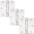thumbnail image 5 of Stone Harbor Hardware 3-1/2" Ball-Bearing Door Hinges, 1/4" Radius Corner, Satin Chrome, 2-Pack, 5 of 5