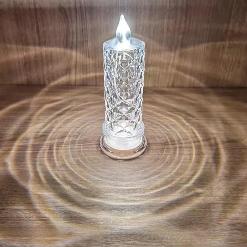 Rose Shadow LED Flameless Candles, 4PCS Romantic Battery Operated Candles Led Pillar Candles for Valentines