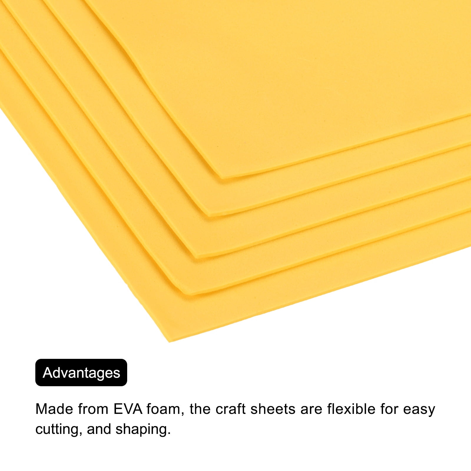 Uxcell EVA Foam Sheets Gold 35.4 Inch x 19.7 Inch 2mm Thick Crafts Foam Sheets for Costumes, Arts and Crafts Projects Pack of 5