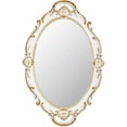 thumbnail image 1 of Espejo de pared decorativo antiguo ovalado de 14,5 x 10 pulgadas, espejo colgante vintage (blanco), 1 of 5