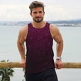 thumbnail image 6 of Gukieu Dark Purple Glitter Print Men's Quick Dry Fitness Vest, Round Neck Sleeveless Fitness Bodybuilding Top-4X-Large, 6 of 7