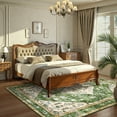 thumbnail image 6 of Wonnitar 5'x7' Area Rug for Living Room Boho Floral Washable Rug Non Slip Non Shedding Playroom Mat Soft Indoor Carpet for Living Dining Laundry Bedroom Office, Green, 6 of 8