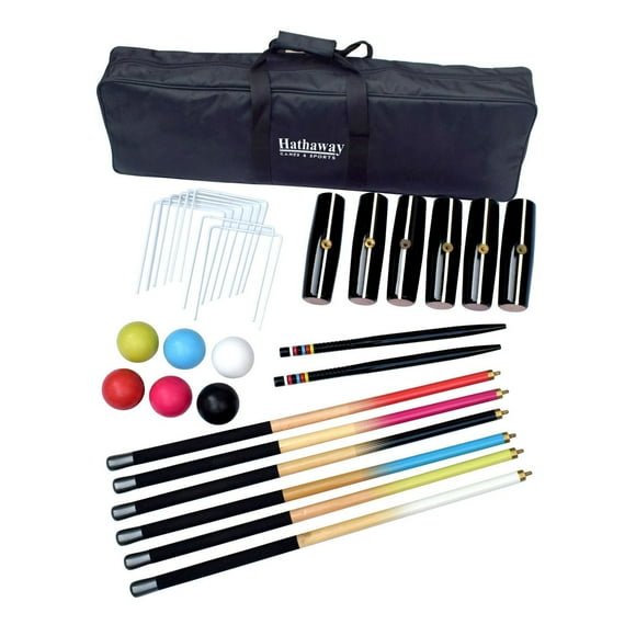 Ens. de croquet de luxe Hathaway pour 6 joueurs